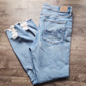 American Eagle Stylish Light Blue Distressed Jeans